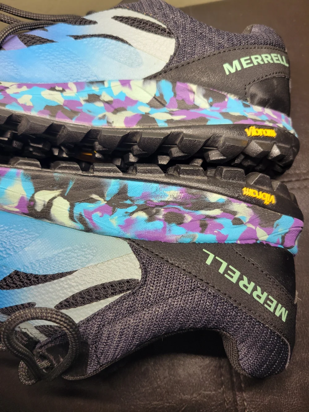 Merrell Antora 2 Women's Black with Blue & Purple Running Shoes Size 10
